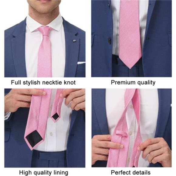 Men's Necktie Classic Silk Tie Woven Jacquard Neck Ties - Picture 4 of 8